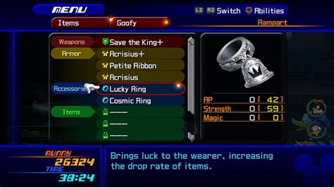 kingdom hearts 2 lucky ring.